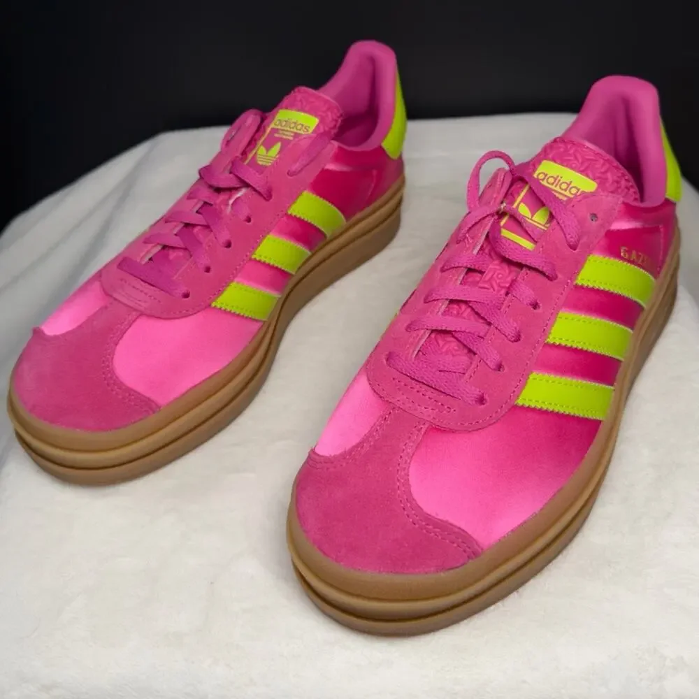Adidas Gazelle Bold “Lucid Fuchsia Solar Slime Satin” | Women’s 8 | New w/ Box